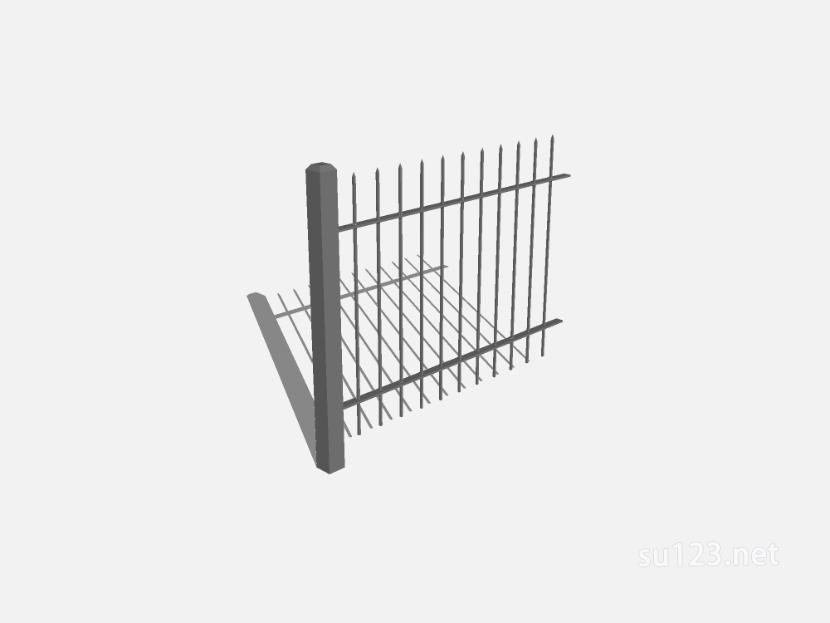 铁艺栏杆围墙 (7)SU模型草图大师sketchup模型