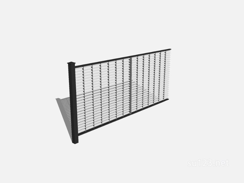 铁艺栏杆围墙 (18)SU模型