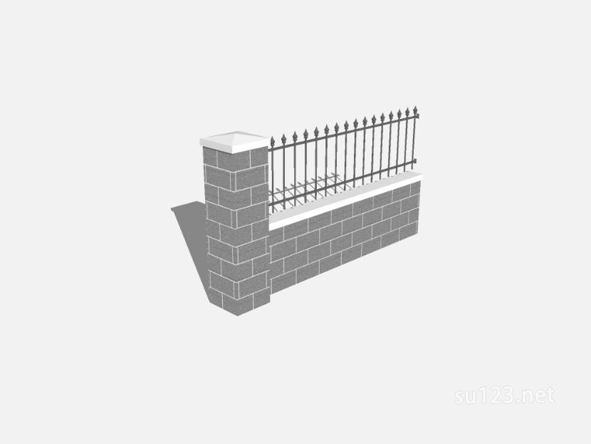 铁艺栏杆围墙 (4)SU模型草图大师sketchup模型