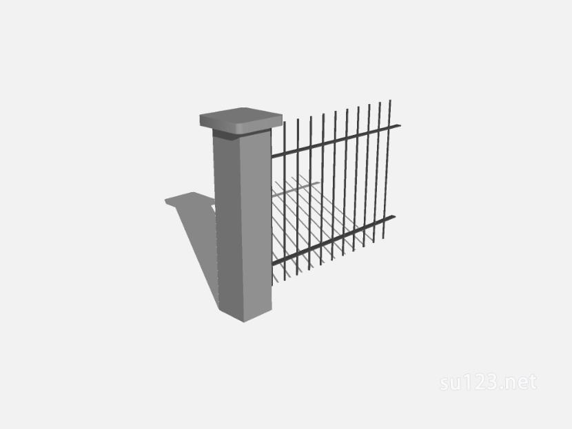 铁艺栏杆围墙 (6)SU模型草图大师sketchup模型