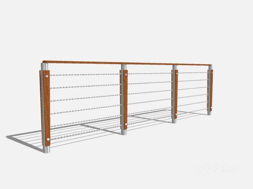 不锈钢丝栏杆 (1)SU模型