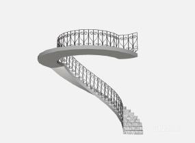 欧式旋转楼梯栏杆 (25)SU模型
