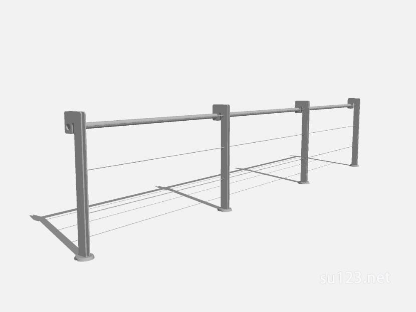 不锈钢丝栏杆 (2)SU模型