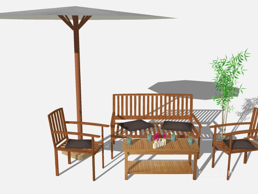 庭院桌椅座椅SU模型草图大师sketchup模型