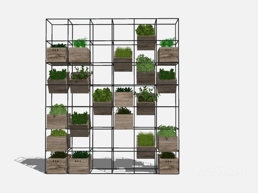 花墙绿植墙植物墙 (1)SU模型