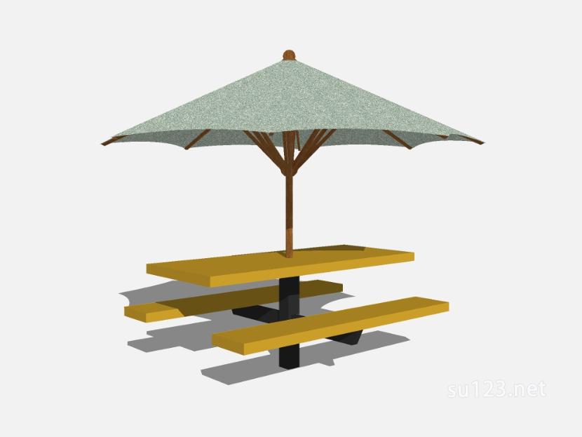 太阳伞户外座椅 (1)SU模型草图大师sketchup模型