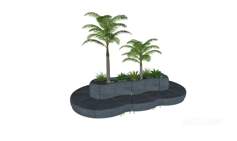 现代树池座椅花坛景观椅 (7)SU模型草图大师sketchup模型
