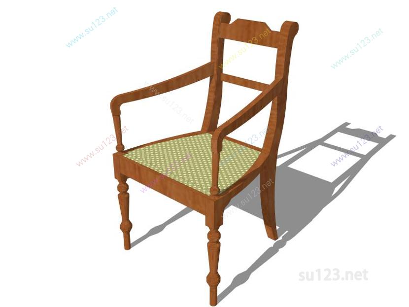 扶手椅079SU模型草图大师sketchup模型