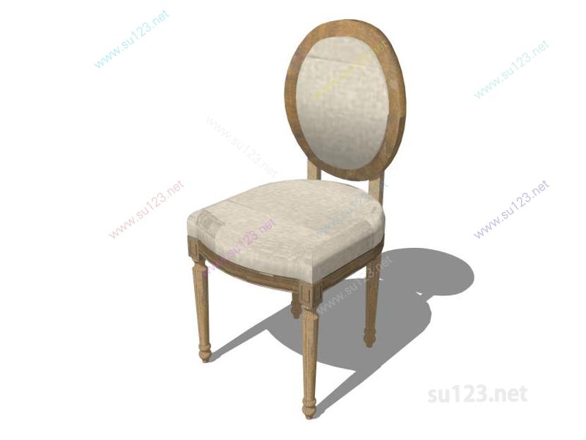 无扶手椅子007SU模型草图大师sketchup模型