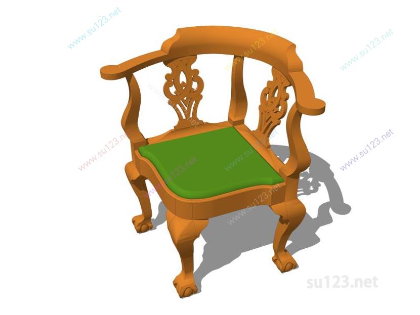 扶手椅022SU模型草图大师sketchup模型