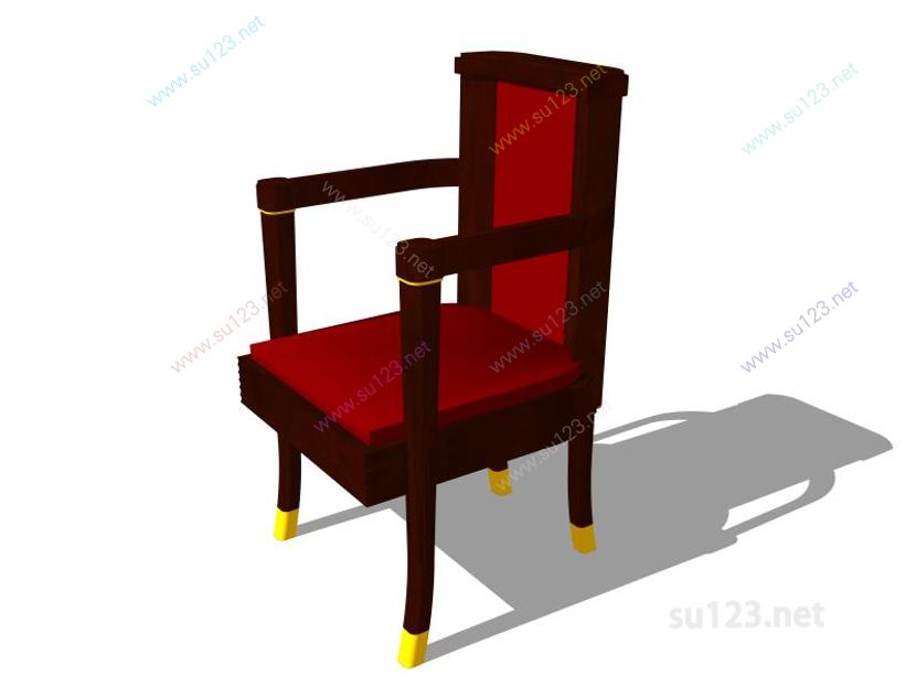扶手椅012SU模型草图大师sketchup模型
