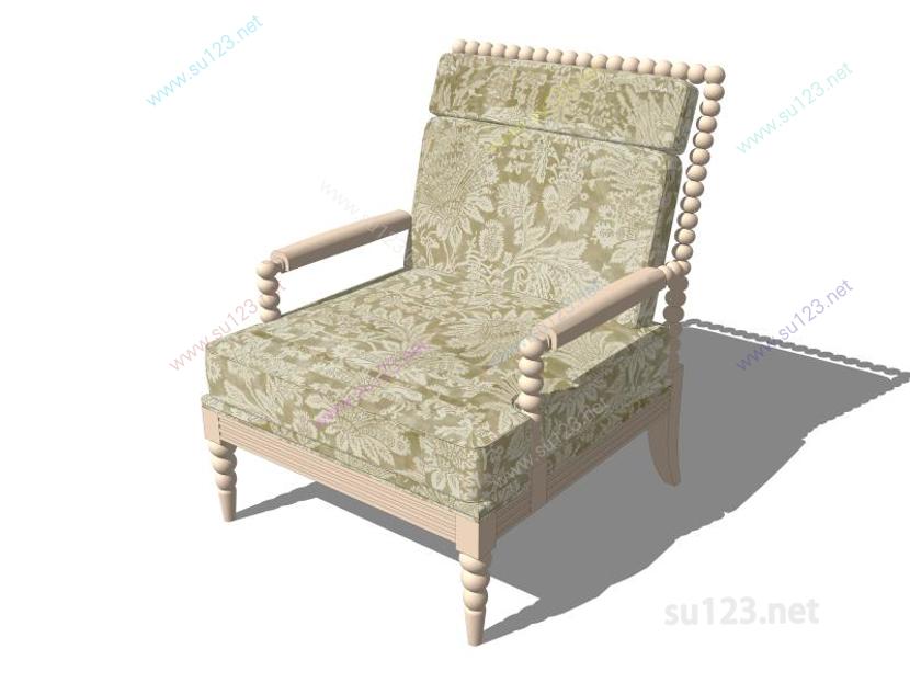 扶手椅014SU模型草图大师sketchup模型