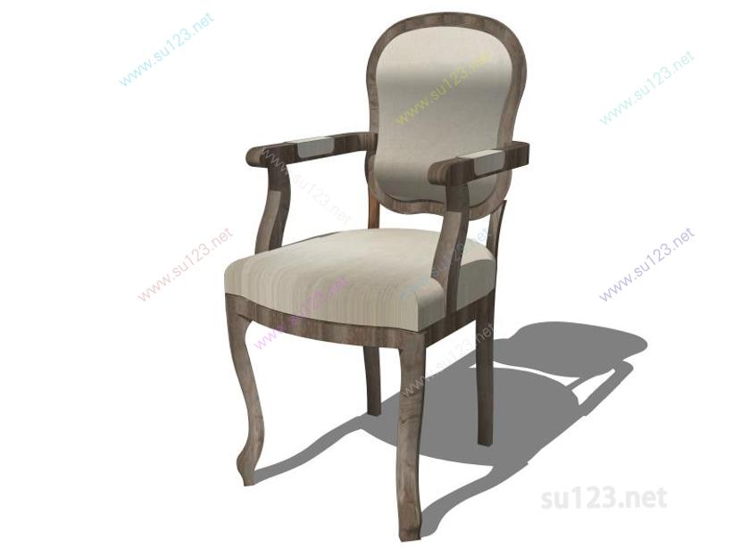 扶手椅007SU模型草图大师sketchup模型