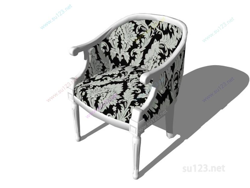 扶手椅084SU模型草图大师sketchup模型