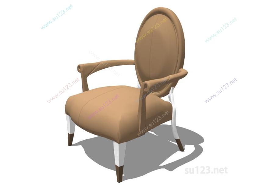 扶手椅021SU模型草图大师sketchup模型