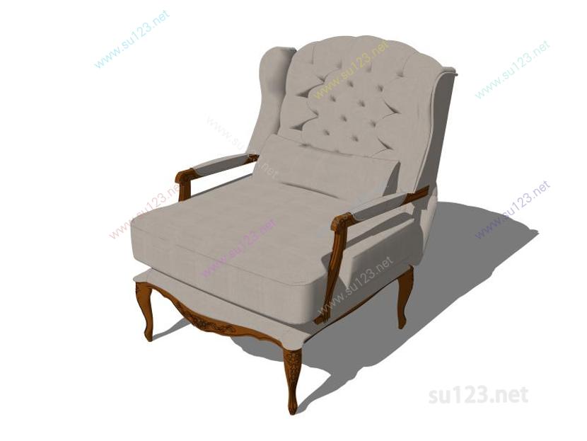 扶手椅099SU模型草图大师sketchup模型