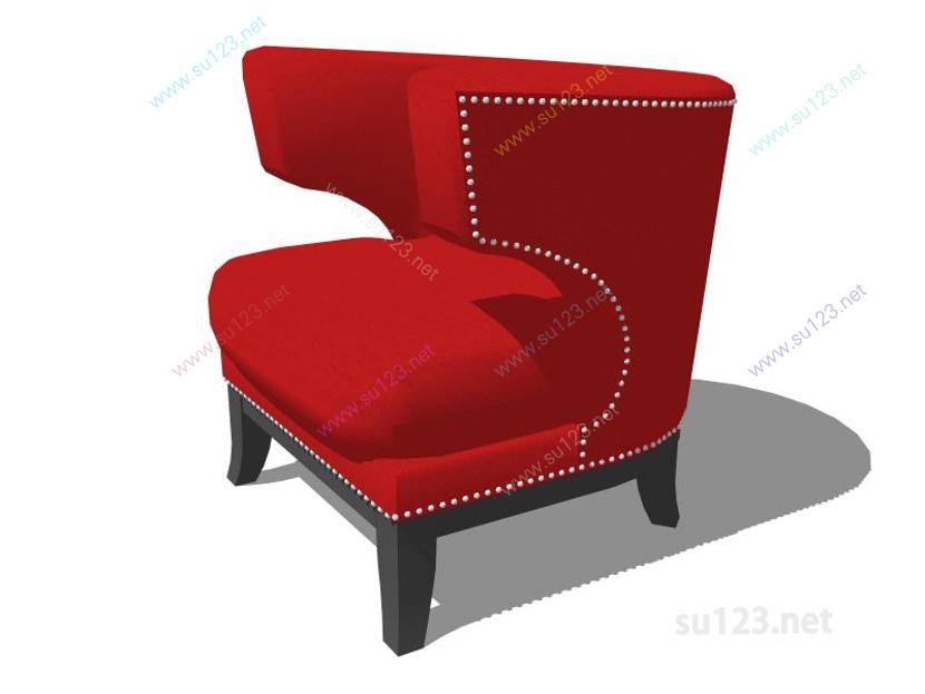扶手椅056SU模型草图大师sketchup模型