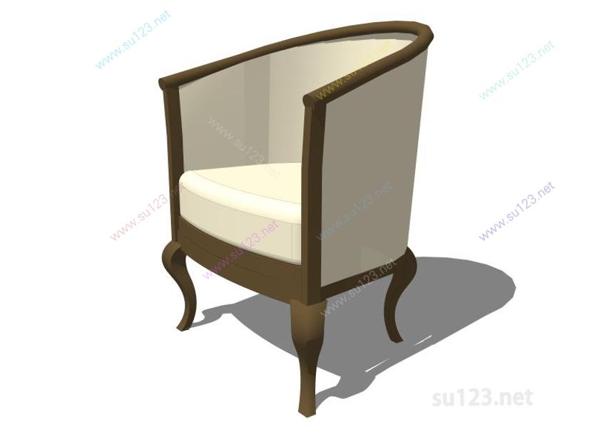 扶手椅027SU模型草图大师sketchup模型