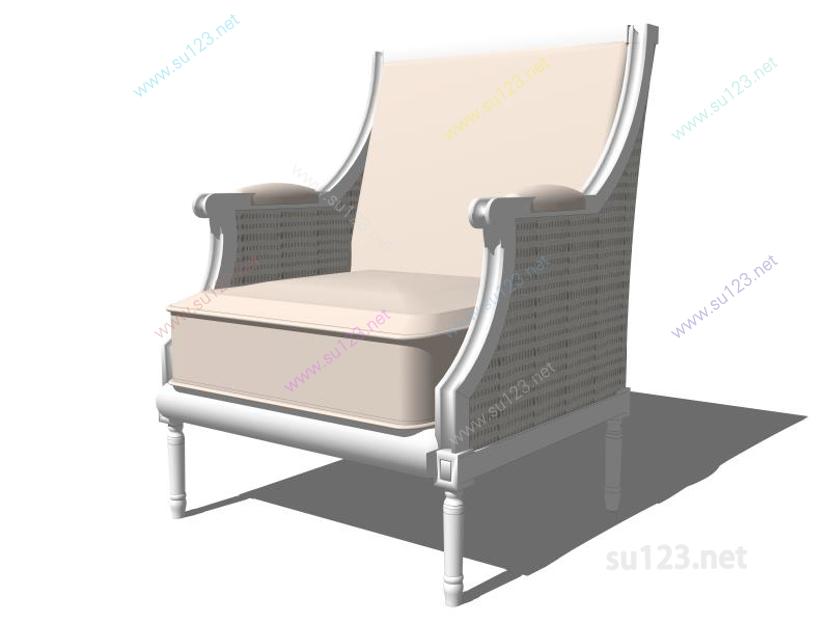 扶手椅092SU模型草图大师sketchup模型