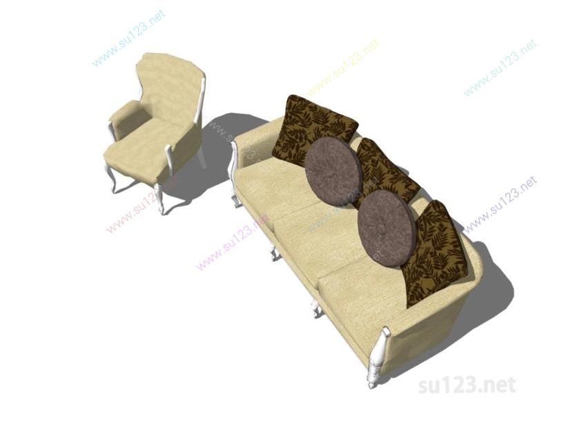 组合沙发 (1)SU模型草图大师sketchup模型