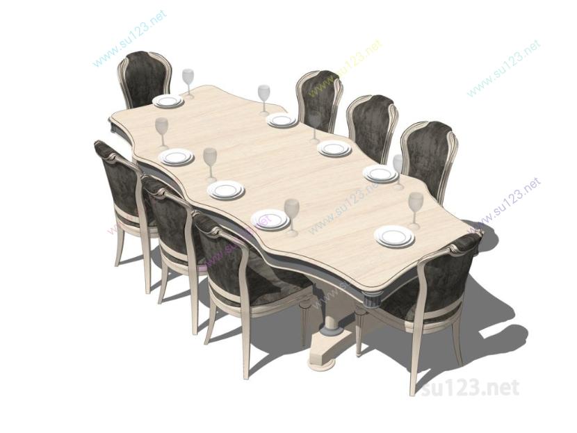 餐桌 (2)SU模型草图大师sketchup模型