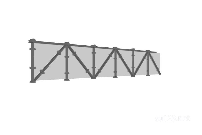 玻璃栏杆 (53)SU模型