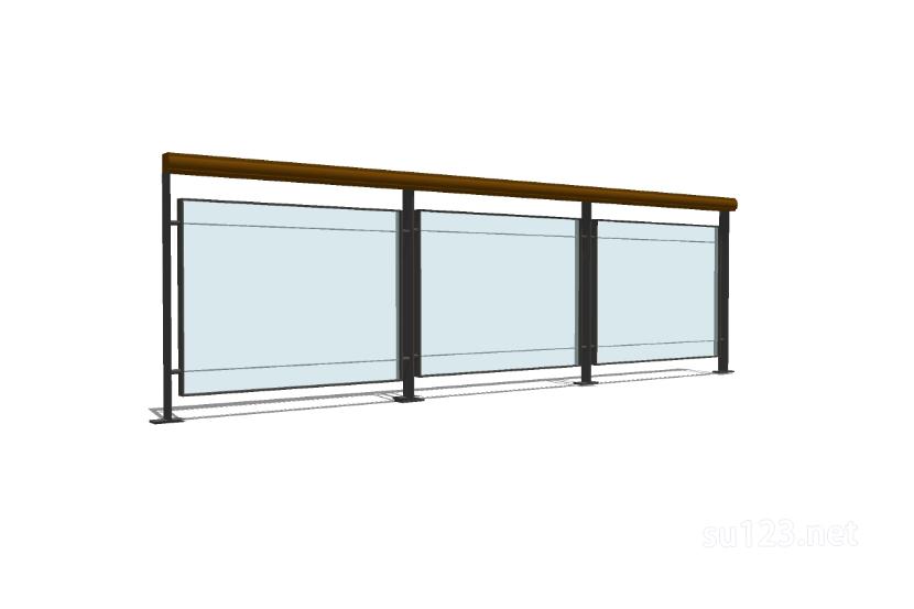 玻璃栏杆 (41)SU模型