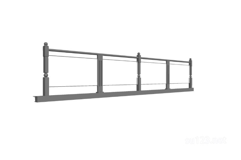 玻璃栏杆 (34)SU模型