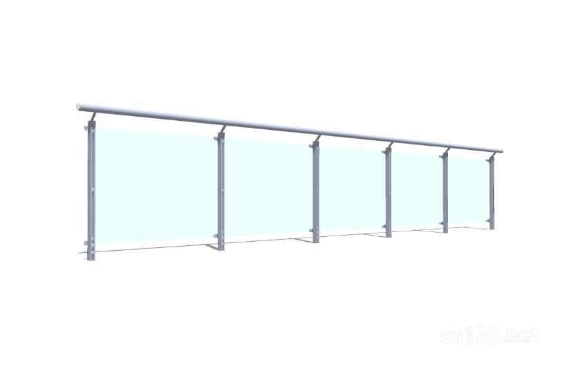 玻璃栏杆 (45)SU模型