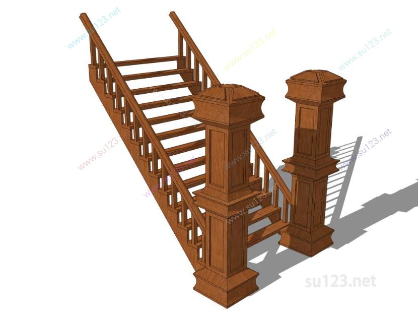 欧式楼梯 (4)SU模型草图大师sketchup模型