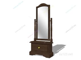 欧式镜子古典镜子装饰镜 (1)SU模型