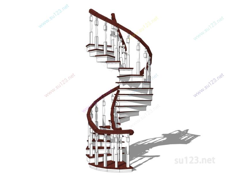 欧式旋转楼梯 (2)SU模型草图大师sketchup模型