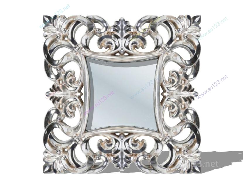 欧式镜子古典镜子装饰镜 (2)SU模型