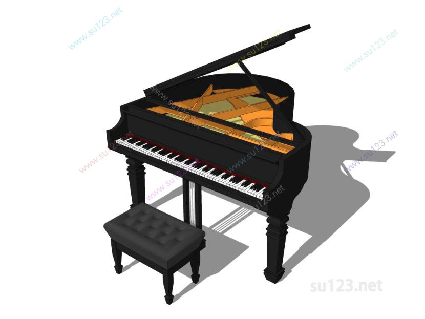 古典钢琴 (2)SU模型草图大师sketchup模型