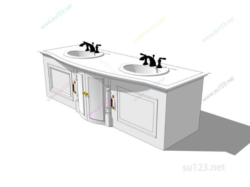 卫浴洗手台洗手盆 (2)SU模型