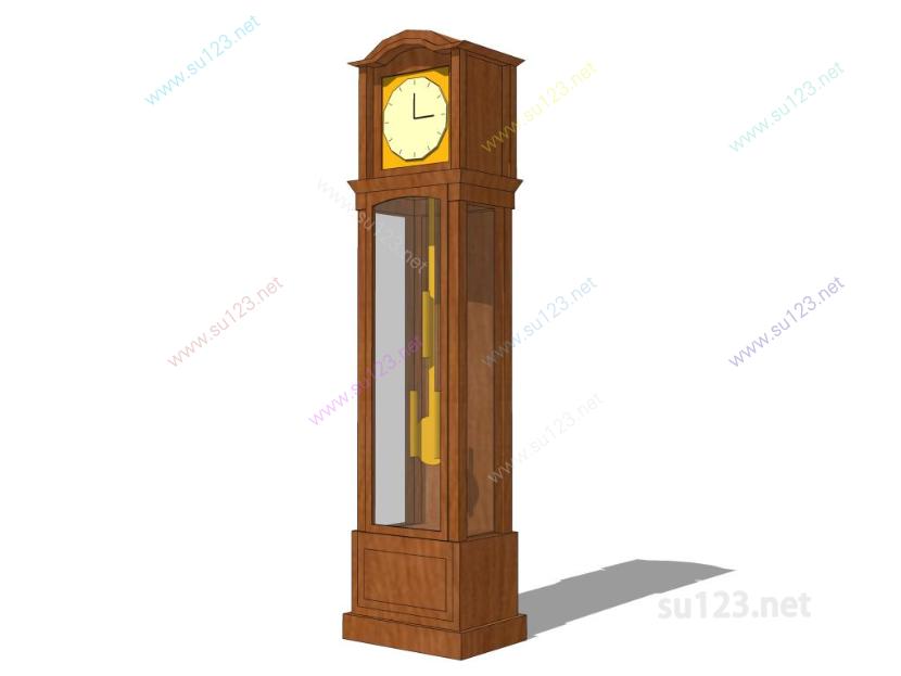 欧式座钟挂钟时钟古典摆件 (3)SU模型