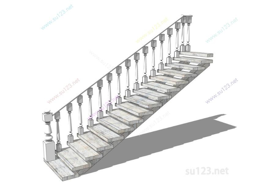 欧式楼梯 (1)SU模型草图大师sketchup模型