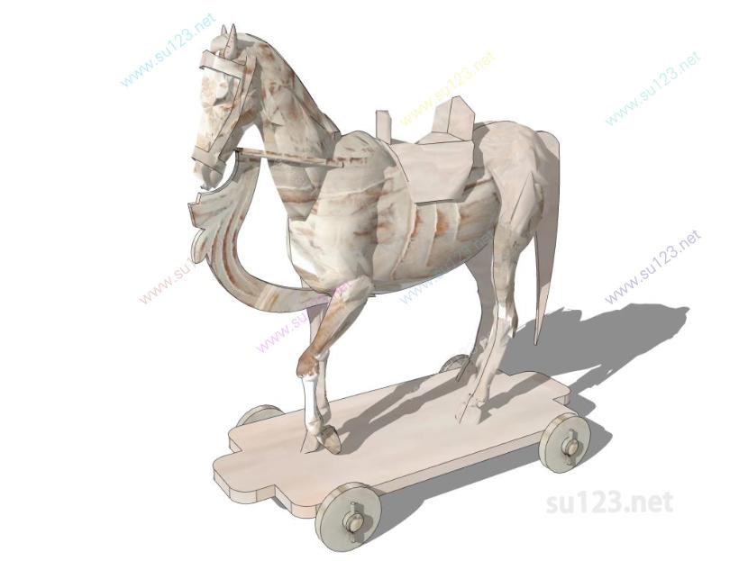 欧式摆件马雕塑动物雕塑SU模型草图大师sketchup模型
