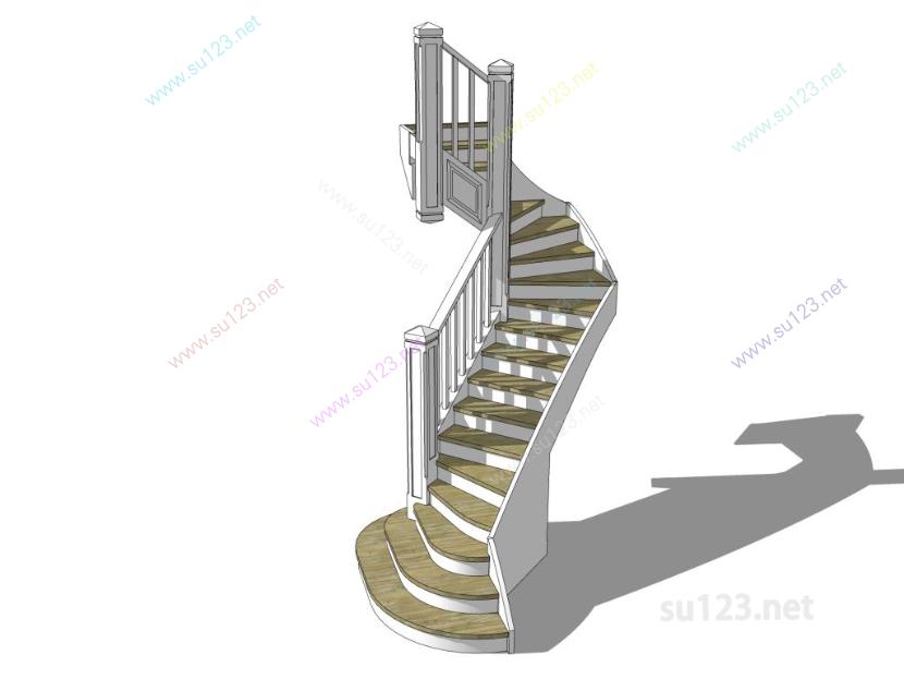 欧式旋转楼梯 (1)SU模型