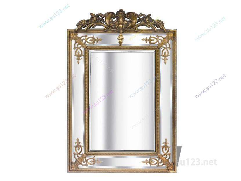 欧式镜子古典镜子装饰镜 (7)SU模型