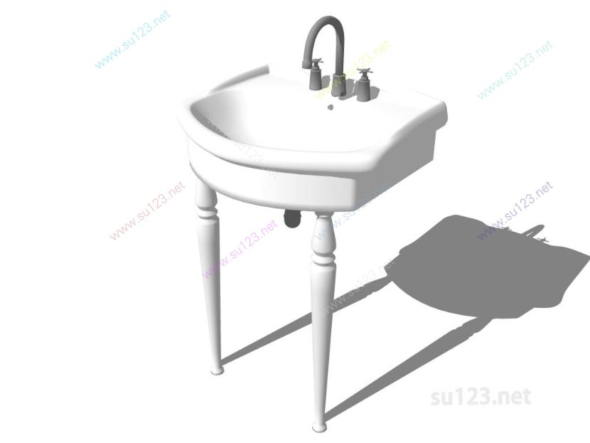 卫浴洗手台洗手盆 (6)SU模型