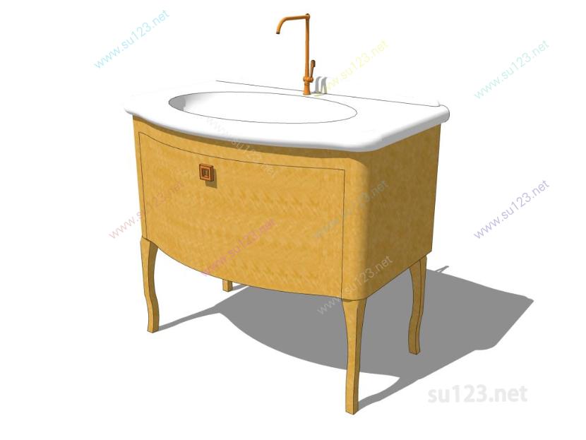 卫浴洗手台洗手盆 (4)SU模型