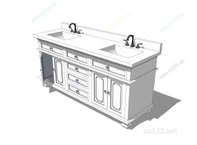 卫浴洗手台洗手盆 (9)SU模型