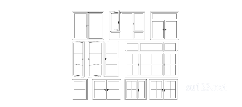 窗户组合 (20)SU模型草图大师sketchup模型