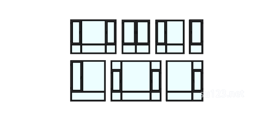 窗户组合 (17)SU模型草图大师sketchup模型