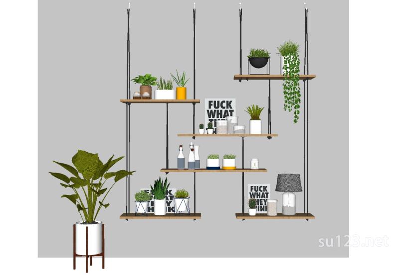 挂壁盆栽垂直植物SU模型草图大师sketchup模型