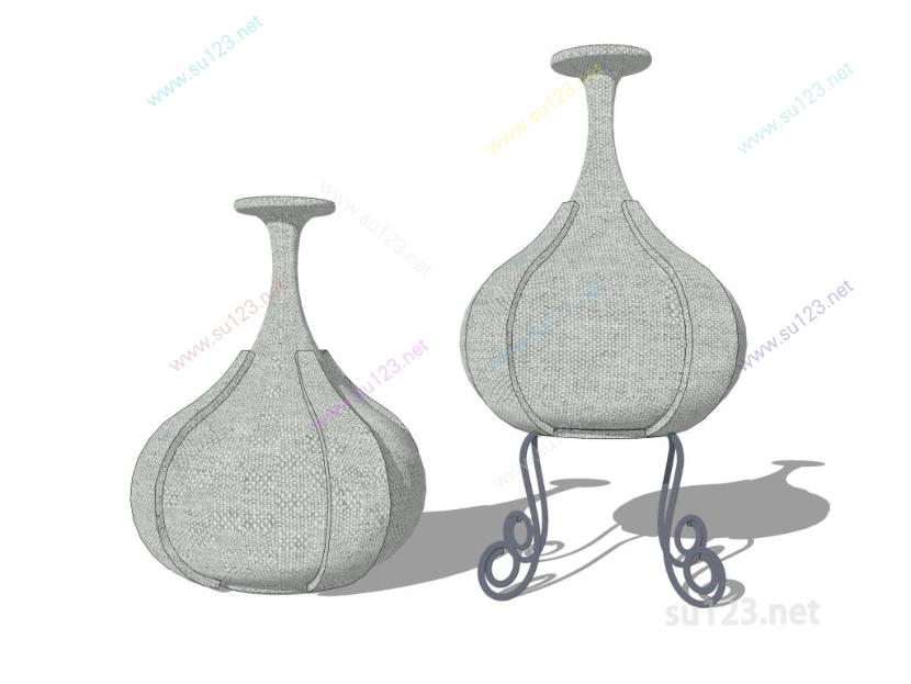 花瓶罐子瓷器摆件 (2)SU模型草图大师sketchup模型