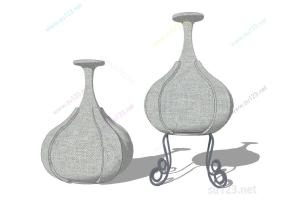 花瓶罐子瓷器摆件 (2)SU模型