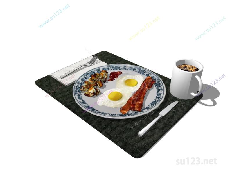 早餐餐具 (5)SU模型