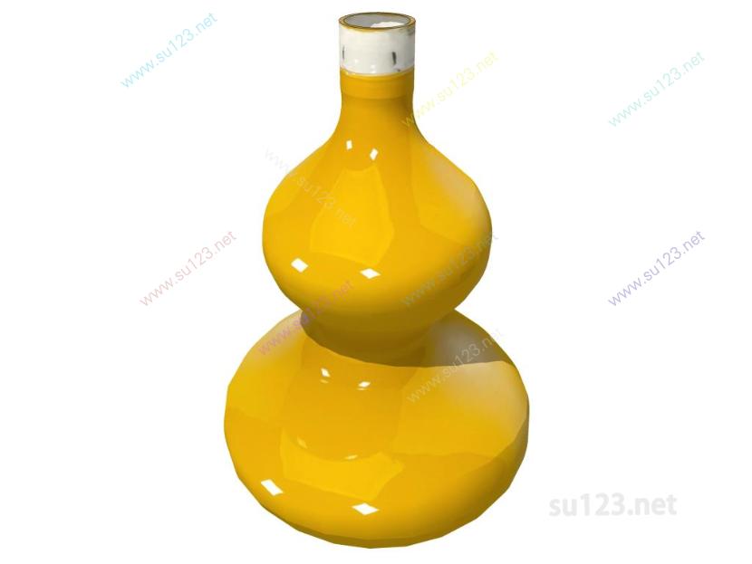花瓶罐子瓷器摆件葫芦瓶SU模型